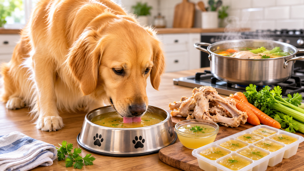 homemade food, dog care,  Chicken broth chicken recipes